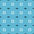 Set Electric motor and Electrical outlet on seamless pattern. Vector Royalty Free Stock Photo