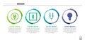 Set Electric plug, Electric light switch, Audio jack and Light bulb with concept of idea. Business infographic template Royalty Free Stock Photo