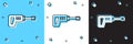 Set Electric rotary hammer drill machine icon isolated on blue and white, black background. Working tool for