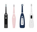 Set of electric toothbrush icons isolated on white background. Element for cleaning teeth. Dentistry equipment Royalty Free Stock Photo
