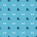 Set Electric wheelchair and Blind glasses on seamless pattern. Vector