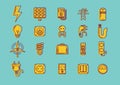 set of electrical icons. Vector illustration decorative design Royalty Free Stock Photo