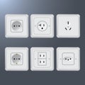 Set of electrical socket different contries