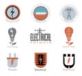 Set Electricity vector logo, label.