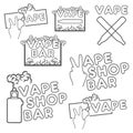 A set of electronic cigarette logos