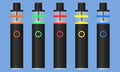 Set of electronic cigarettes. Vector vapes