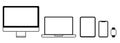 Set of electronic devices icons. Computer, laptop, tablet, smartphone, smartwatch Royalty Free Stock Photo