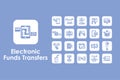 Set of electronic funds transfers simple icons