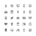 Set of electronic icons in line art