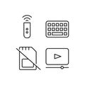 Set of electronic line icon design collection isolated Royalty Free Stock Photo