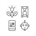 Set of electronic line icon design collection isolated Royalty Free Stock Photo