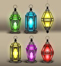 Set of Elegant Arabic or Islamic Lantern