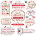 A set of Elegant Christmas vector labels Royalty Free Stock Photo