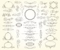 Set of elegant decorative elements. Vector illustration. Royalty Free Stock Photo