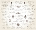 Set of elegant decorative elements. Vector illustration. Royalty Free Stock Photo