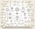 Set of elegant decorative elements. Vector illustration. Royalty Free Stock Photo