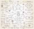 Set of elegant decorative elements. Vector illustration. Royalty Free Stock Photo