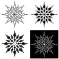 Set of elegant Gothic stars or snowflakes