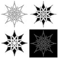 Set of elegant Gothic stars or snowflakes