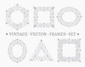 Set of elegant ornate floral design templates.