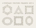 Set of elegant ornate floral design templates.