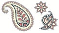 Set of Elegant Paisley Motifs - Classic Decorative Elements, vector design Generative AI Royalty Free Stock Photo