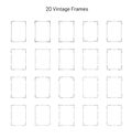 Set of 20 elegant retro vintage ornate frames, empty design elements, page decoration