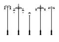 Set of elegant street lamps