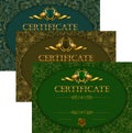 Set of elegant templates of diploma with lace ornament