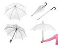 Set with elegant umbrella from different views