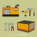 Set element construction tools design Royalty Free Stock Photo