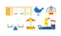 Set With Elements Of Children Playground Flat Vector Illustration Royalty Free Stock Photo