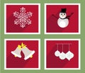 Set of elements for Christmas and New Year greeting cards Royalty Free Stock Photo