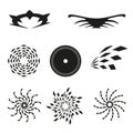 Set of elements for design-patterns, spirals, different elements