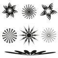 Set of elements for design-patterns, spirals, different elements