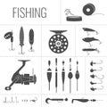 Set of elements for fishing Royalty Free Stock Photo
