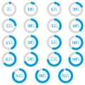 Set elements of infographics in pie charts. Vector illustration