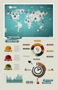 Set elements of infographics. World Map