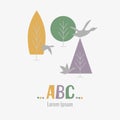 Set of elements for logo preservation of environment, nature, air, trees. Vector illustration for font design, advertising Royalty Free Stock Photo