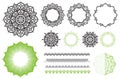 Set elements from mandala frames, brushes. Royalty Free Stock Photo