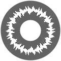Set of 2 elements of radiating, radial, circular lines