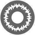 Set of 2 elements of radiating, radial, circular lines