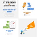 Set of elements for recruiting and hiring. The concept for the design of sites, infographics and other