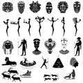 A set of elements from shaman masks, figures for displaying trad