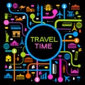 A set of elements for travel and vacations