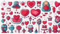 Set of elements for Valentine's Day Royalty Free Stock Photo