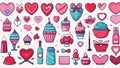 Set of elements for Valentine's Day Royalty Free Stock Photo