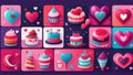 Set of elements for Valentine's Day Royalty Free Stock Photo