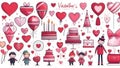 Set of elements for Valentine's Day Royalty Free Stock Photo