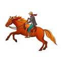 Set of elements of the Wild West. The equipment of cowboys. Cowboy on horse.